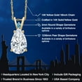 thumbnail image 2 of Gem Stone King 14K Yellow Gold White Moissanite and Swiss Blue Topaz Pendant Necklace for Women | 3.10 Cttw | Gemstone Birthstone | Pear Shape 12X8MM | With 18 inch Chain, 2 of 7