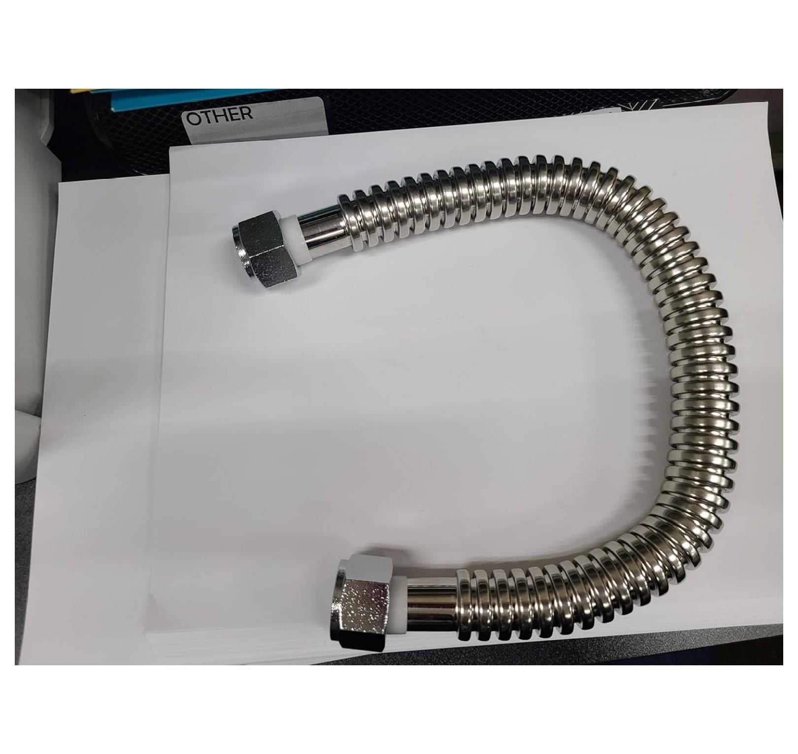 3/4 Inch Booster Water Heater Thermostatic Mixing with Corrugated Hose and temperature gauge, PEX Pipe, PE-RT, CPVC, Copper