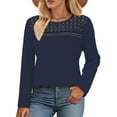 thumbnail image 3 of UVN Blouses for Women Fall Long Sleeve Crewneck Dressy Shirts Casual Waffle Knit Hollow Out Tunic Tops, 3 of 7