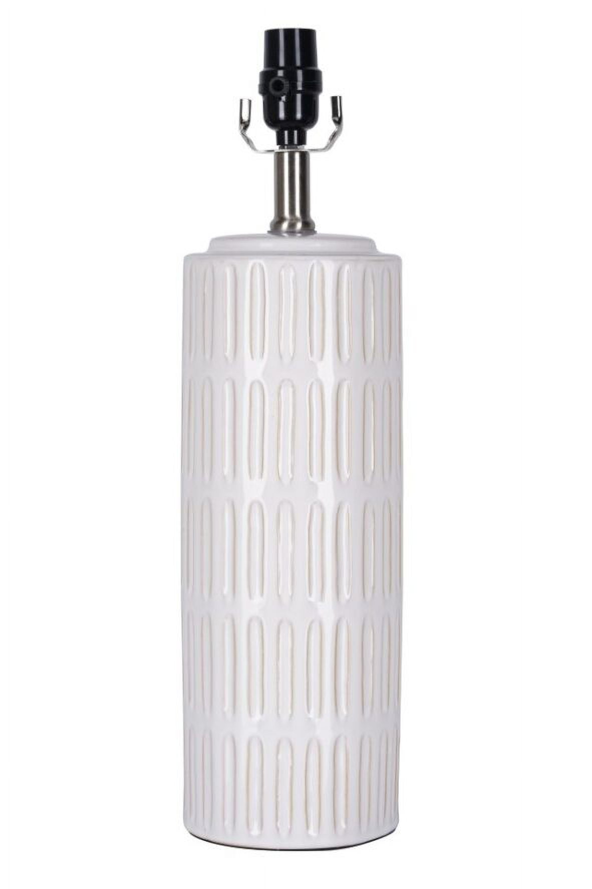 (2 pack) Better Homes & Gardens Etched Ceramic Table Lamp Base, Natural Two-Tone, 19" H