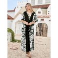 thumbnail image 2 of HAPPY BAY Women's African Beach Maxi Plus Size Caftan Casual Long Slit Dress Loungewear Dashiki Dresses for Women 2X-3X Tie Dye, Black, 2 of 5