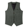 thumbnail image 5 of Donemore Men's Solid Color Sleeveless V-Neck Single-Breasted Multi-Pocket Vest Casual Daily Wear Practical Design Versatile Layering Piece, 5 of 7