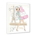 thumbnail image 2 of Designart 'Young Woman With Shopping Boxes In Paris' Shabby Chic Framed Art Print, 2 of 4