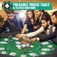 thumbnail image 3 of HOMHUM 8-Player Poker Table Foldable, Casino Leisure Gaming Table w/Padded Rails & Stainless Steel Cup Holders, Folding Octagon Texas Holdem Poker Table, Green, 3 of 8