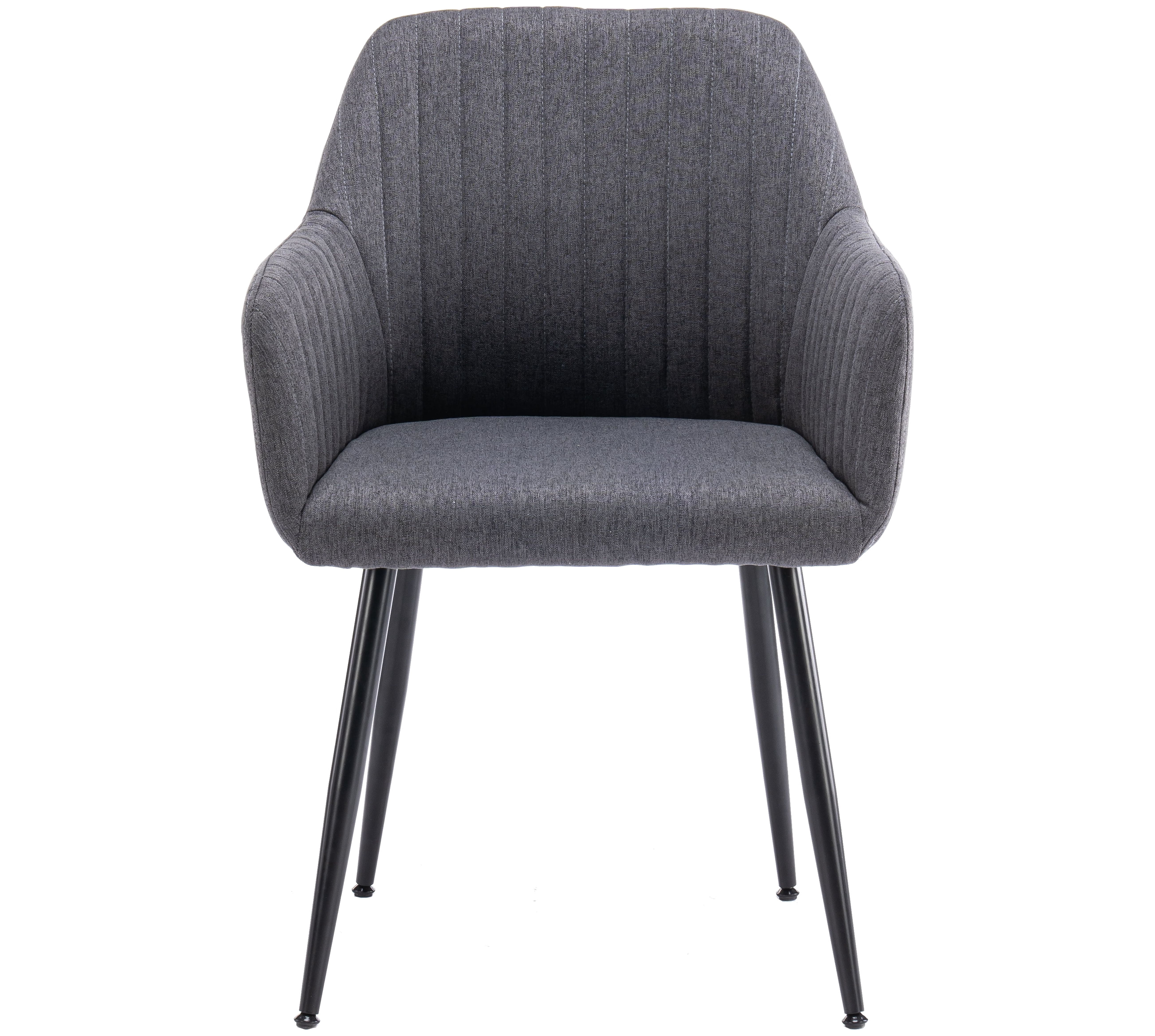 Mainstays Dining Chair in Dark Grey Linen with Black Legs, 2 Pack
