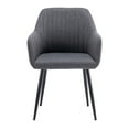 thumbnail image 3 of Mainstays Dining Chair in Dark Grey Linen with Black Legs, 2 Pack, 3 of 7