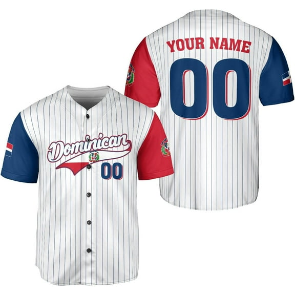 Personalized Dominican Republic Baseball Jersey Shirt,Team Name Republic Dominicana Baseball Jersey for Men and Women (S)