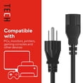 thumbnail image 4 of Staples TECH 6 ft. AC Power Cord Male to Male Black (ST62398), 4 of 6