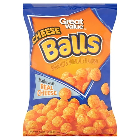 (3 pack) (3 Pack) Great Value Cheese Balls, 16 oz