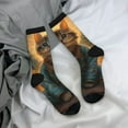 thumbnail image 5 of Disketp Sunflower Meditating Cat Unisex Crew Socks Lightweight Breathable Ventilation Ankle Socks, Mid-calf socks for Daily, 5 of 6