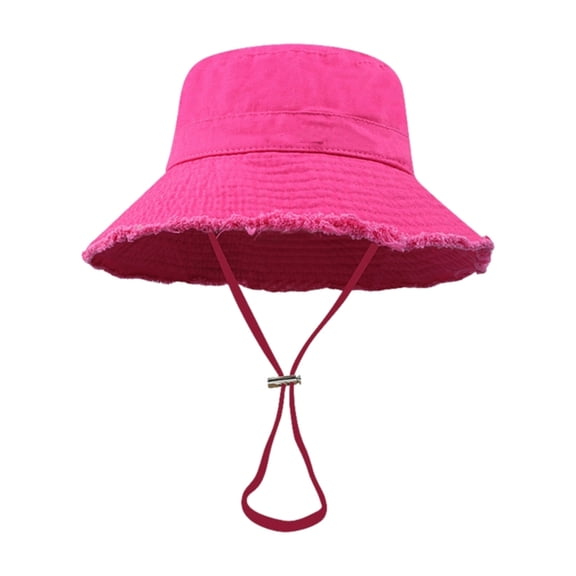 Aellinatey Summer Fisherman Hat for Women Outdoor Bucket Hat Frayed Edge Wide Brim Cap