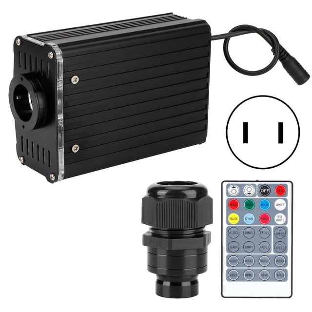 Luz de fibra óptica RGBW, iluminación de techo con Control remoto de 19W para decoración de barra KTV, 0,75mm x 2m