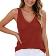 thumbnail image 1 of Gpoecd Camisoles Amples pour Femmes Mode Camisole Sans Manches Tricot Doux Côtelé Tenue Décontractée Extensible Basique Superposition Camisole pour Femmes Rouge,G, 1 of 4