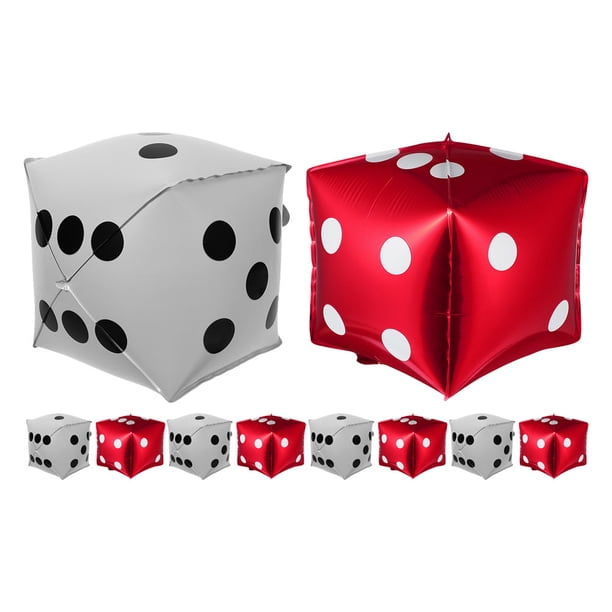 10 globos de película de aluminio con forma de cubo y forma cuadrada, para decoración de fiestas temáticas de juegos y fiestas al aire libre