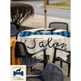 thumbnail image 5 of Outdoor Tablecloth with Umbrella Hole for Patio/Picnic/Party/Camping, Blue Black Buffalo Checkered Waterproof Table Cloth Square Cover Washable, Bones Cute Dogs Pets (60"x 60"), 5 of 8