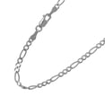 thumbnail image 2 of JewelStop 14k Solid White Gold 2.6 Mm Figaro Chain Necklace 20" Lobster Claw Clasp, 2 of 5