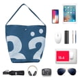 thumbnail image 6 of HUISZJ Leather Bucket Bag, Large Capacity Hobo Bag, Stylish Tote Bag Simple Commuting Bag for Work Travel Outdoor (Blue), 6 of 7