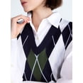 thumbnail image 5 of Free Assembly Women's and Women's Plus Argyle V-Neck Sweater Vest, Sizes XS-4X, 5 of 6