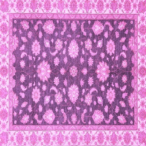 Ahgly Company Indoor Square Oriental Purple Traditional Area Rugs, 5' Square