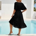 thumbnail image 4 of Women's Swimwear Cover Ups Chiffon Short Sleeve Swimsuit Cardigan Cover up Long Flowy Beachwear Open Front Dresses, 4 of 8