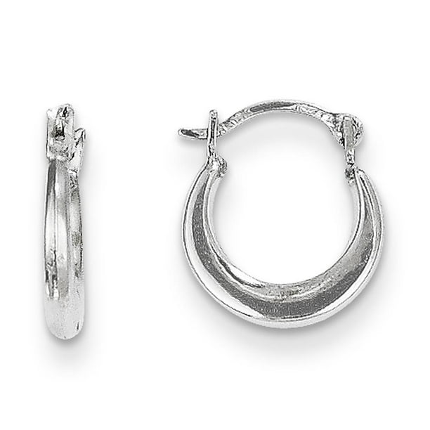 FindingKing 14K White Gold Hoop Earrings Polished Jewelry Walmart