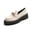 Beige, variant on Women's Chunky Platform Loafers Fashion Metal Chain Comfortable Slip On Round Toe Non Slip Block Heel Penny Loafers for Casual Daily Business Dressy Brown 7.5 Wide