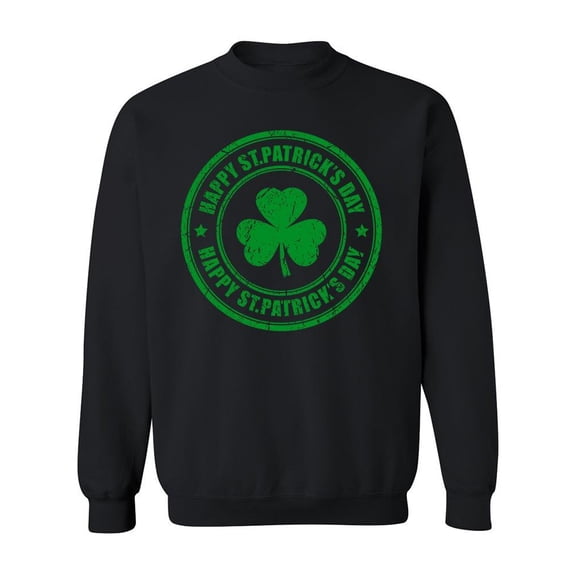 Saint Patricks Shamrock Stamp Sweatshirt Men -Image by Shutterstock, Male Medium
