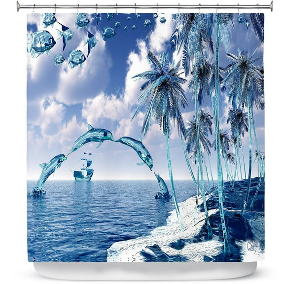 Shower Curtains 70" x 93" from DiaNoche Designs by Mark Watts - Aquatic Reflections