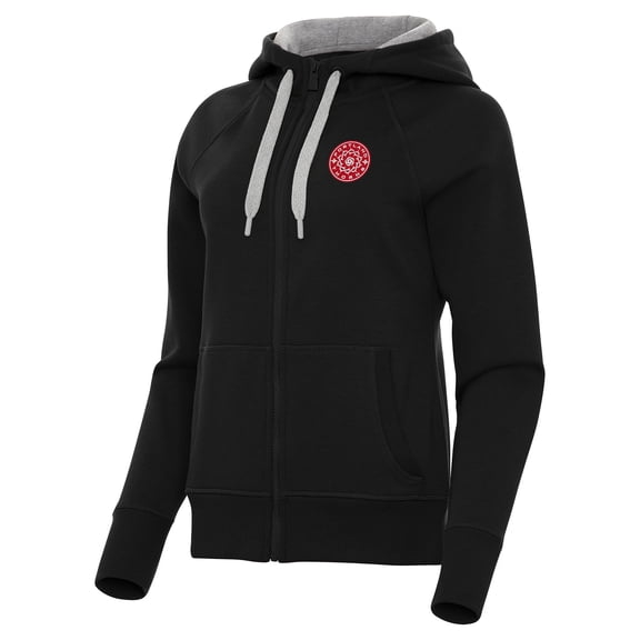 Women's Antigua Black Portland Thorns FC Victory Full-Zip Hoodie