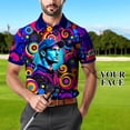 thumbnail image 3 of HOMYGIFTS Custom Face Men’s Golf Polo Shirt – Angular Geometric Glass Pattern Personalized Polo, 3 of 10