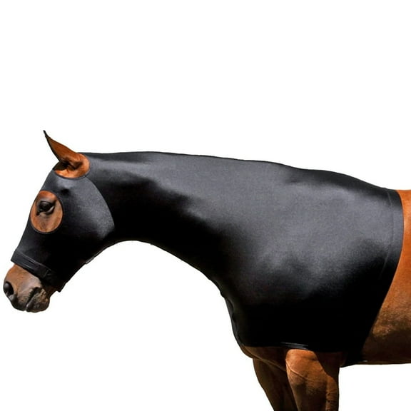 Large Sleazy Sleepwear Stretch Solid Hood For Horse Black