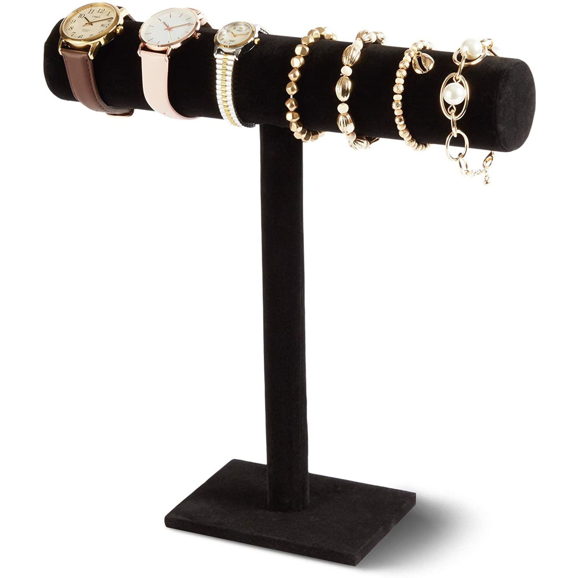 Black Velvet T Bar Bracelet Holder Stand Velvet Jewelry Display for Shows TEUN 2 PCS Bracelet Display Stand Organizer