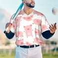 thumbnail image 4 of Fotbe Kawaii Pigs Baseball Jersey Shirt for Men and Women, Casual Short Sleeves Button Down T-Shirt-Medium, 4 of 9