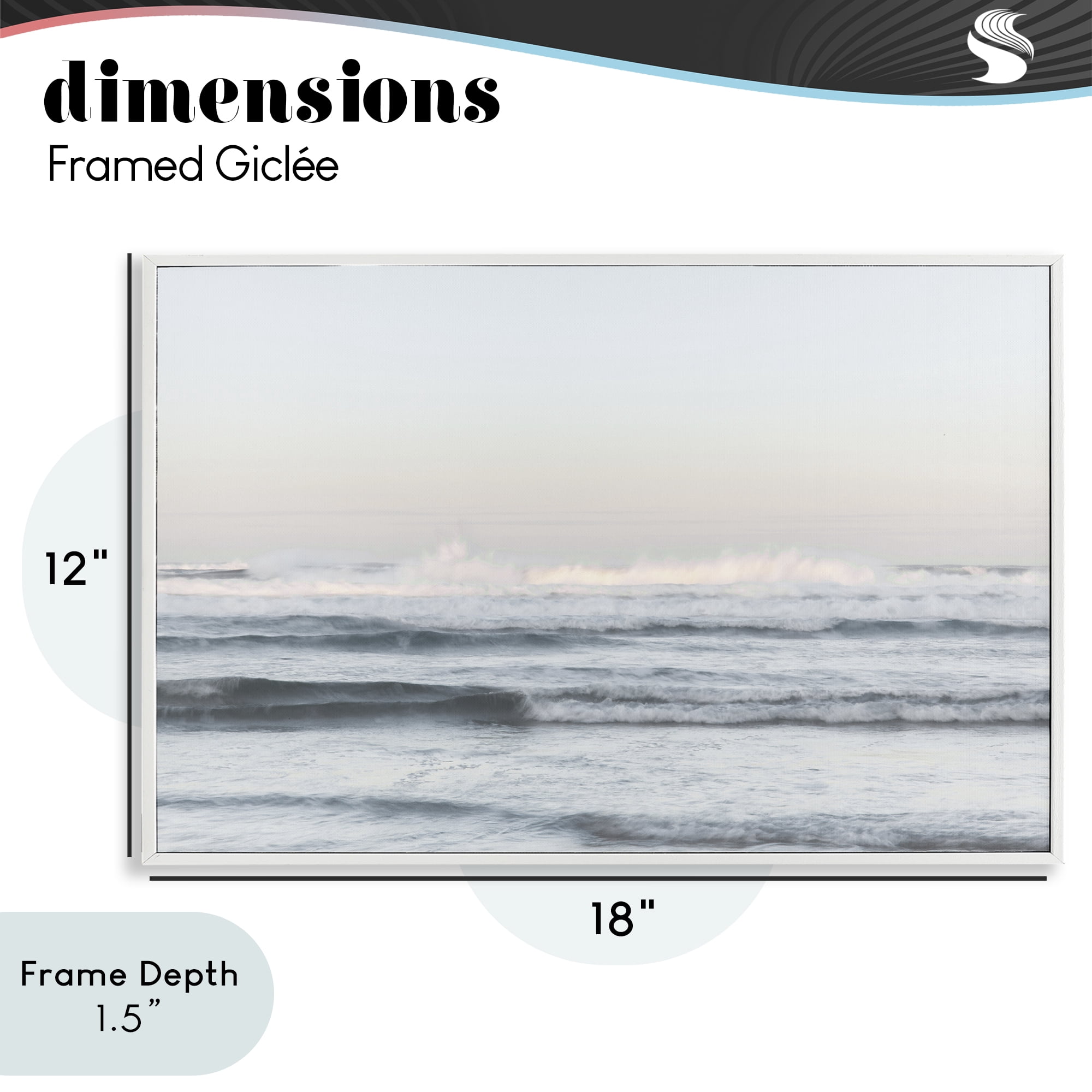 Stupell Industries Serene Ocean Waves Calmness White Framed Giclee Art, design by Melissa McClain