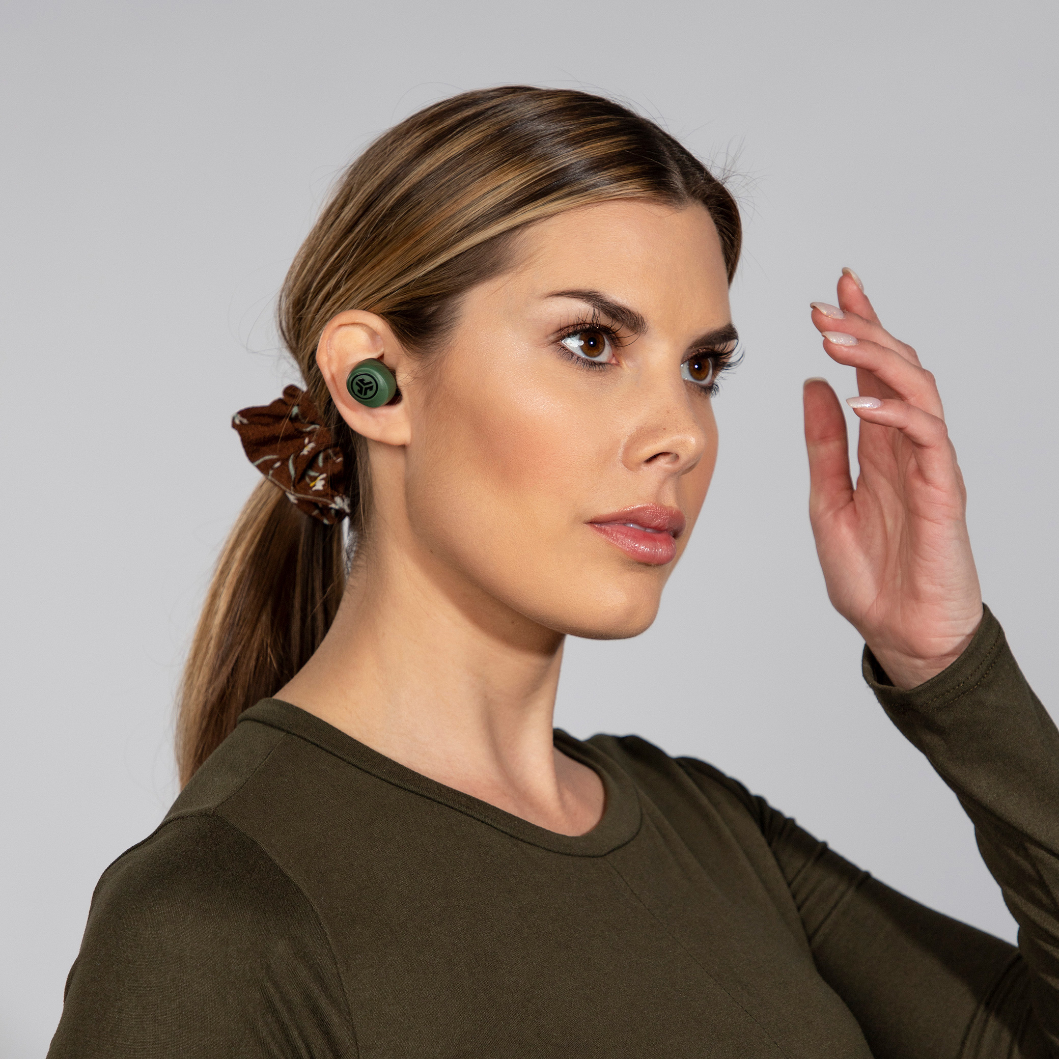 JLab Audio Go Air True Wireless Earbuds + Charging Case, Army Green, Dual Connect, IP44 Sweat Resistance, Bluetooth 5.0 Connection, 3 EQ Sound Settings: JLab Signature, Balanced, Bass Boost - image 2 of 7