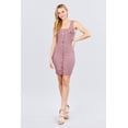 thumbnail image 2 of Sleeveless Deep Square Neck Button Down Detail Mini Woven Dress, 2 of 5