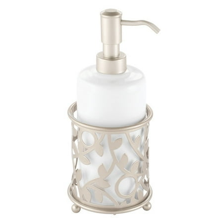 Nina Satin Pumps - InterDesign Vine Ceramic Soap and Lotion Dispenser Pump, White/Satin