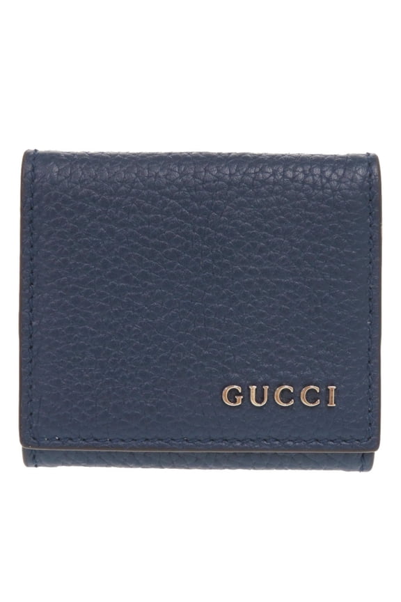Pre-Owned Gucci Logo 771160 Leather Blue Wallet/Coin Case 1034GUCCI