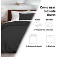 thumbnail image 4 of Juego de Funda Duvet, Bluelander, para Edredón King Size, Diseño Liso, Negro, 4 of 7