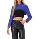 thumbnail image 1 of CHAQUETA CORTA DE CUERO SINTÉTICO CON CUELLO ALTO Y CREMALLERA PARA MUJERES INSPIRE CHIC, MANGA LARGA, TALLA XS, AZUL REAL, 1 of 6
