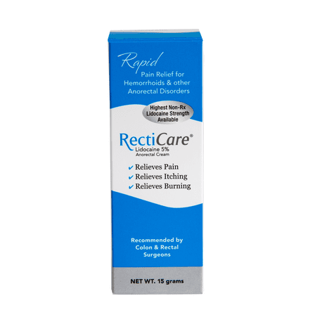 RectiCare Anorectal Lidocaine 5% Cream, 15g