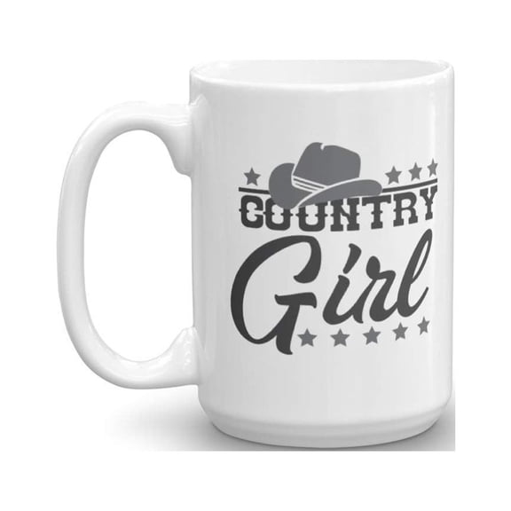 Country Girl Cowboy Hat Coffee & Tea Gift Mug Items, Accessories & Birthday Gifts For Women (15oz)