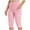 Pink, variant on Stamzod Capri Leggings for Women Summer Solid Color Knee Length Yoga Leggings with Pockets Casual Slim High Waisted Capri Pants for Women Pink XL