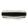 thumbnail image 4 of Edward Mirell Stainless Steel w/ Black Crete Inlay Stepped 8mm Band, 4 of 7