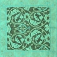 thumbnail image 1 of Ahgly Company Indoor Square Abstract Turquoise Blue Modern Area Rugs, 5' Square, 1 of 4
