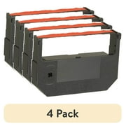 (4 pack) Industrias Kores Ribbon, Dot Matrix, Black, Red, 1 Each