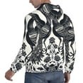 thumbnail image 6 of Wukai Artistic Black White Peacocks Print Men Hoodies Fleece Sweatshirts Long Sleeve Sweaters Pullover Fall Outfits Winter Clothes-4X-Large, 6 of 7
