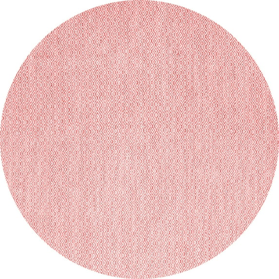 Ahgly Company Indoor Round Abstract Red Contemporary Area Rugs, 4' Round