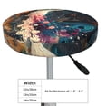 thumbnail image 4 of KLL Abstract Peacock Painting Round Bar Chair Cushion Cover 12 inch ,Bar Stool Protector with Elastic, Soft Washable, 4 of 6