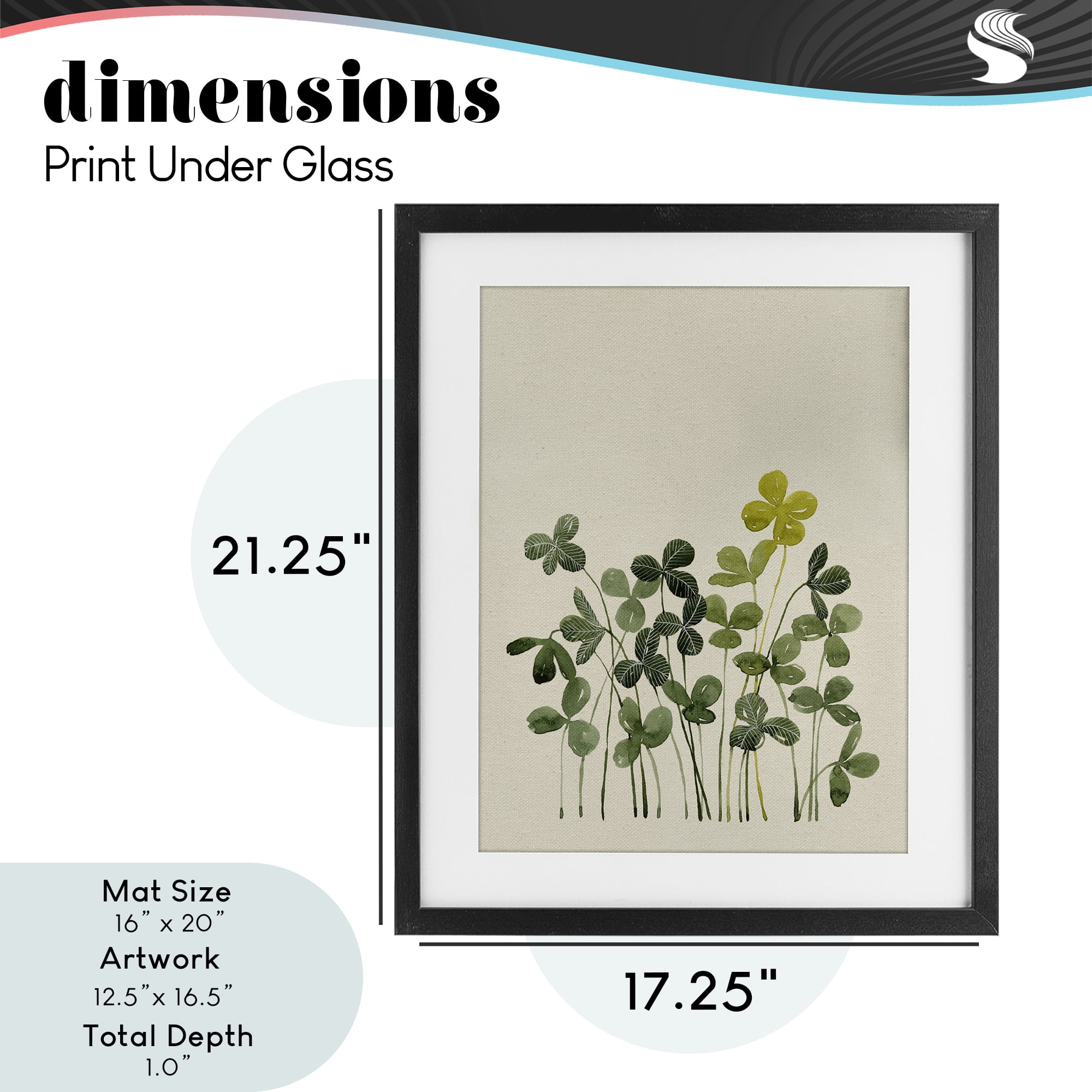 Hidden Gems Botanicals Black Framed Print Under Glass, design by Grace Popp